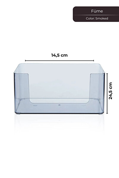 Hesaplı Kasa Layer Clear Plastic Organizer, Smoked in 24,5 X 14,5 cm