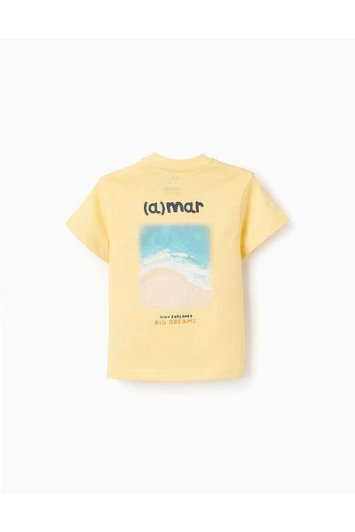 Ziddy Cotton T-shirt for Baby Boys 'Sun', Yellow