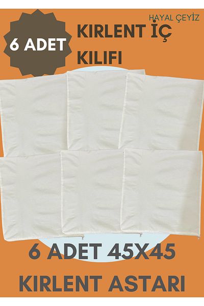 Hayal çeyiz (Lining) 45X45 Zipper Lock Inner Case Set 6 Pcs