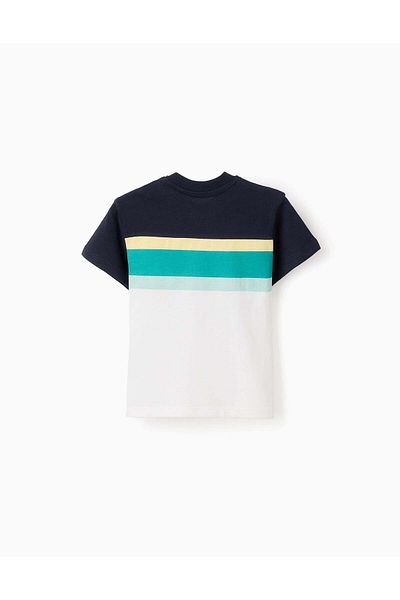 Ziddy Cotton T-shirt for Baby Boys 'Stripes', Multicolour
