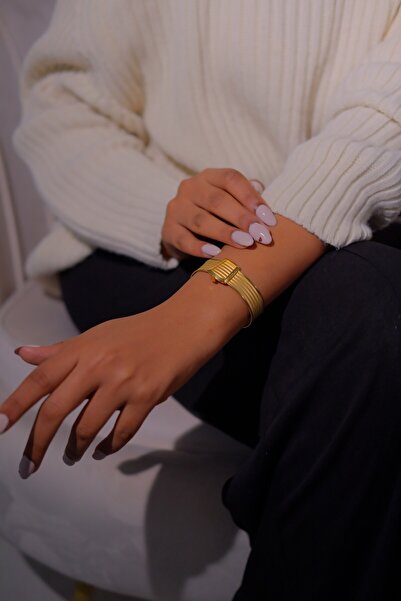 Cahit Vuruş Kuyumculuk 14 Ayar Altın Trabzon Hasır Kelepçe, 14 Ayar Hasır Bileklik, 4 Sıra Hasır