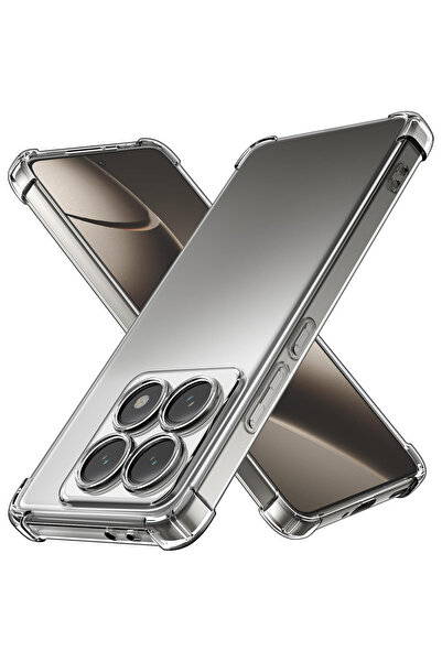 Xiaomi Mi 14T Pro Kapak Kamera Korumalı Airbag Antishock Köşe Korumalı Şeffaf Silikon Kılıf