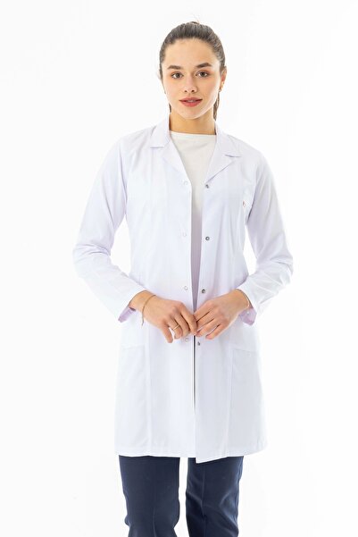 112Giyim Spor Yaka Uzun Kol Kadın Doktor Hemşire Eczacı Öğretmen Önlüğü Kalit...