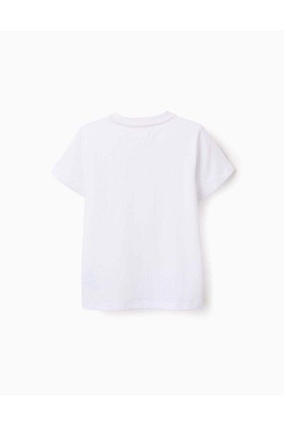 Ziddy Cotton T-shirt for Boys 'Garden Club', White