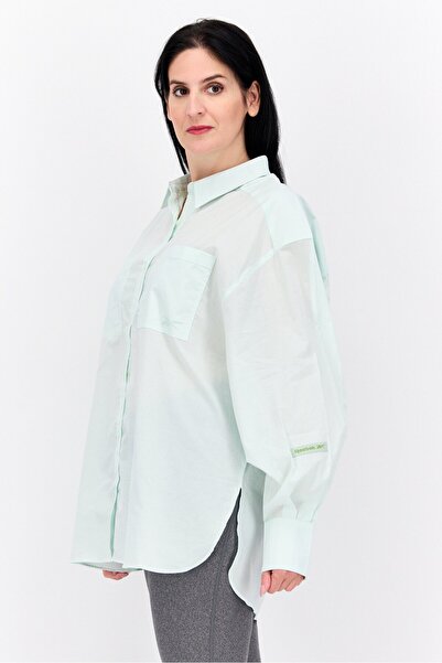 Reebok Women Sportswear Fit Long Sleeves Outdoor Shirt, Mint Green