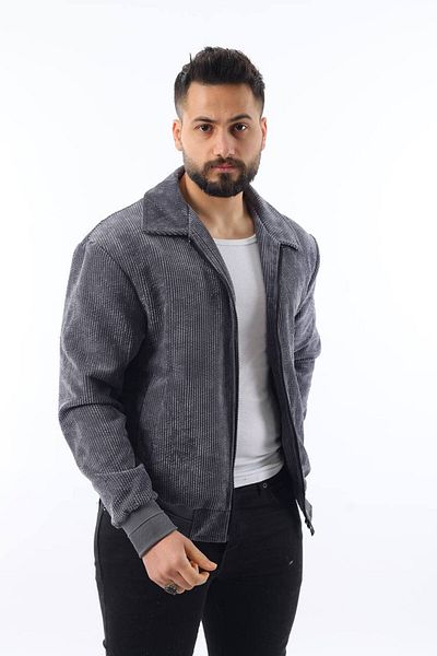 İLKCET MODA Εποχιακό λεπτό βελούδινο κανονικό ανδρικό μπουφάν