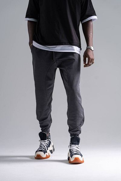Superbluemexico Ανδρικό παντελόνι Jogger Jogger με μισό φαρδύ κομμένο καουτσούκ
