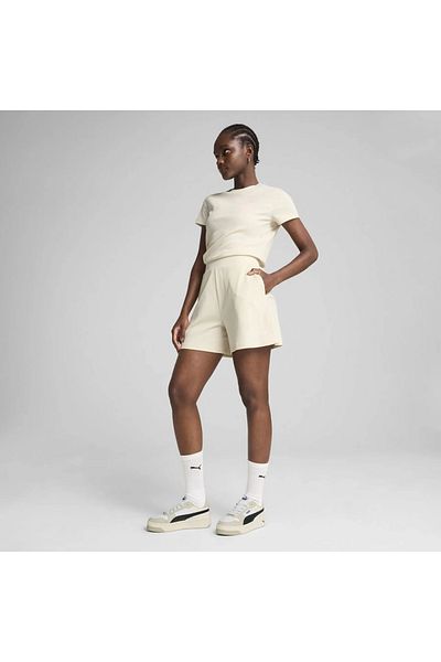 Puma Γυναικείο σορτς Ess Elevated Shorts σε μπεζ χρώμα 685026 -87
