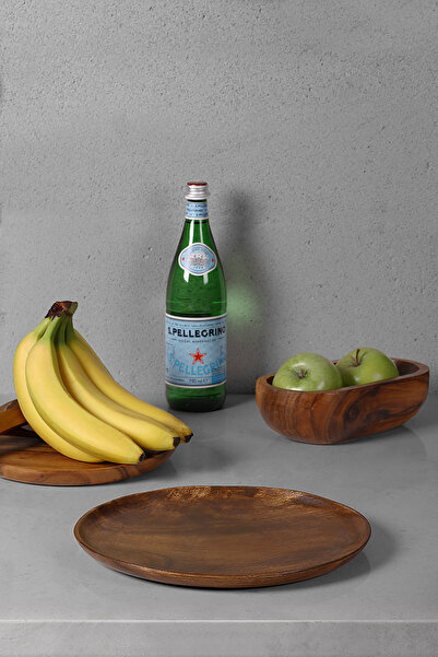 SepetçiBaba Akasya Yuvarlak Sunum Tabağı 30 cm