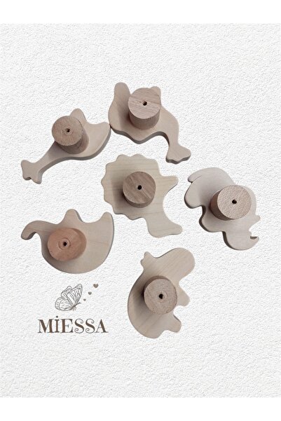 MİESSA 6Pcs Drawer Handle, Baby Kids Room Dresser Handle with Safari Animals Figures
