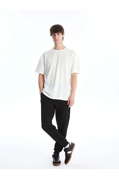 LC Waikiki Ανδρικό παχύ Jogger Sweatpants LCW Casual Black Slim Fit