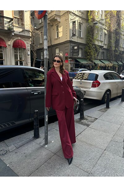 VOLT CLOTHİNG Női gombos részletes bélelt csipkés blézer öltöny