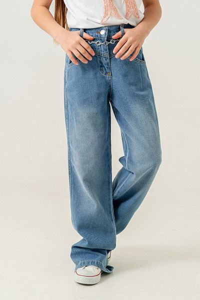 GİYİCEM TEKSTİL Pantaloni din denim cu picior pentru fetiță 2184