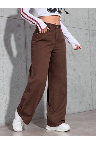 SHEVEGA Brown Wide Leg Wide Leg Jeans