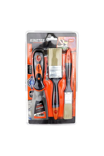 FRD GROUP 3Pcs Painter - Nalbur Set 50mm Spatula - 2X Cutting Brush (5235)