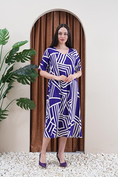 WestBound Rochie de vară cu model simetric cu jumătate de mânecă |   Rochie de plajă |   Rochie de acasă |    Rochie de sărbători