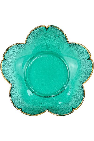 Winds Trading Flower Shape Glass Fruit Plate, 17cm Candy Dish, Lead-Free