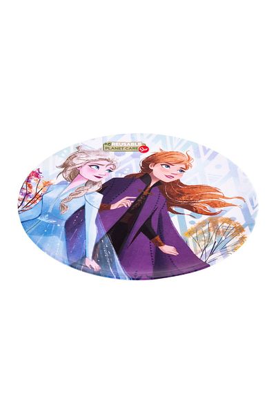 AKDC ROUND PLATE FROZEN 20CMX20CMX1CM White and light blue