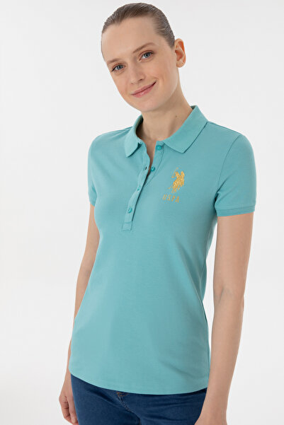 U.S. Polo Assn. Γυναικείο μπλουζάκι με γιακά πόλο Mint Basic 50280071-VR090