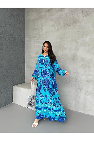 Miasista Püsküllü Çiçekli Salaş Elbise