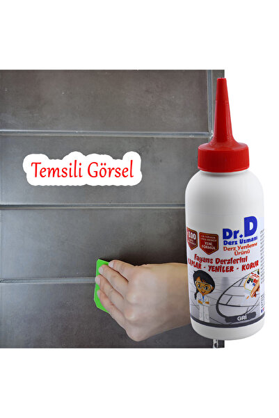 Badem10 Antrasit Gri Renk Derz Dolgu Fayans Seramik Mermer Yer Duvar için Tamir Derz Yenileme Dolgusu 200 Gr