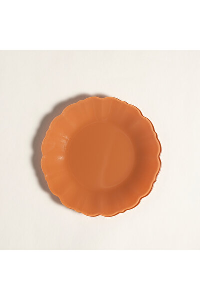 Zsa Zsa Zsu Balat Cam Pasta Tabağı 21x21x2 Cm Turuncu