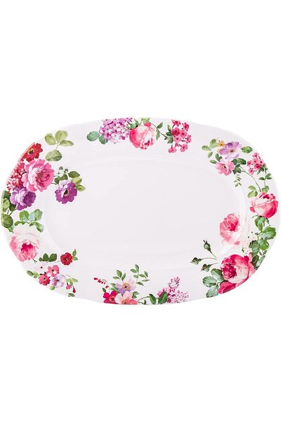 AKDC M/Mine Oval Plate L(26cm) xW(38cm) xH(3cm) White
