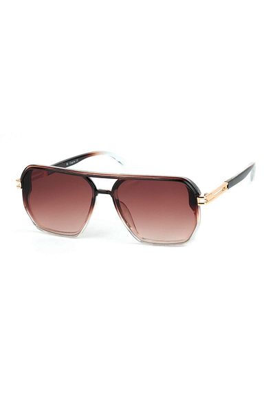 Di Caprio Unisex Brown Uv400 Protection Rectangular Model Sunglasses