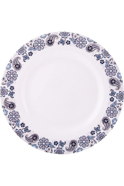 AKDC M/Mine Dinner Plate L(25cm) xW(25cm) xH(2cm) White And Blue
