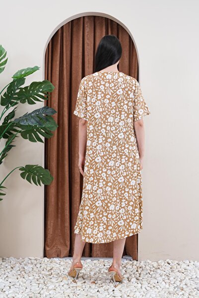 WestBound Rochie de vară din viscoză cu model cu jumătate de mânecă |   Rochie de plajă |   Rochie de acasă |    Rochie de sărbători