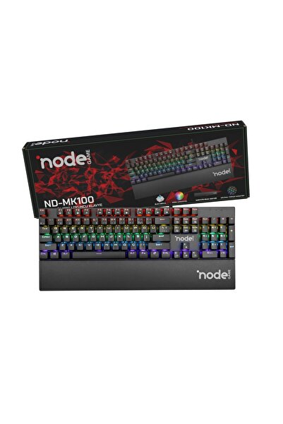Node Game Nd-mk100 Rainbow Aydınlatmalı Oyuncu Gamer Gerçek Mekanik Işıklı Kl...
