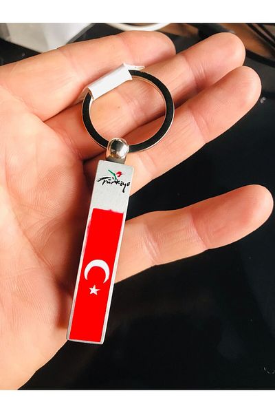 mykhediyevesanatatölyesi Turkish Flag Opener Metal Keychain Stylish and Useful Design