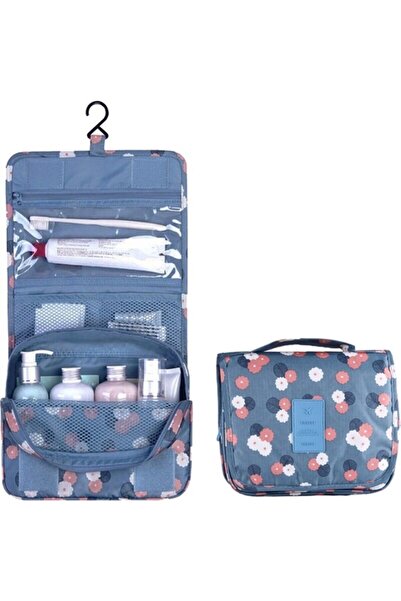 Buldug Floral Patterned Hanging Organizer Multi-Purpose Bag - Blue