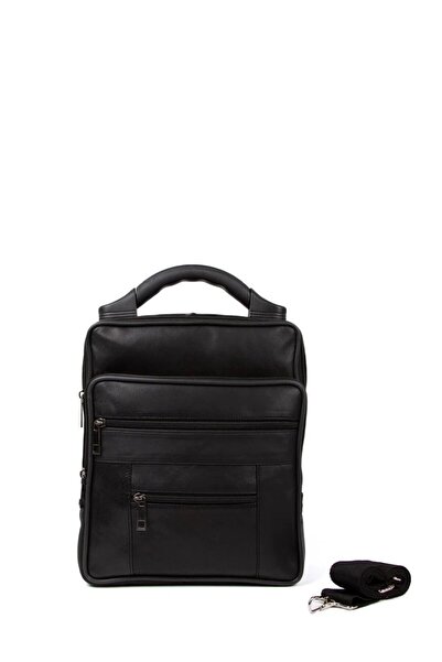 Newish Polo Men's Black Genuine Leather Shoulder Handbag and Mechanism Wallet New038