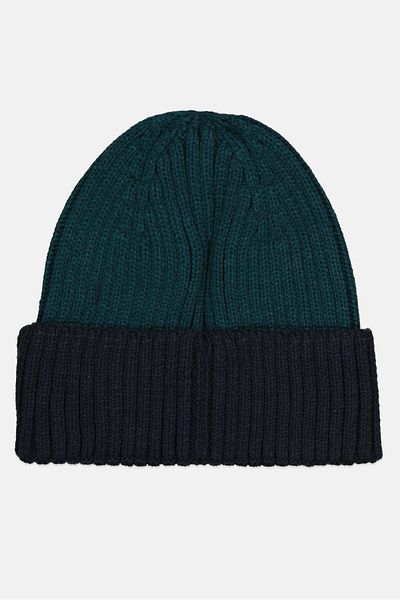 Champion Men Embroidered Logo Beanie Cap, Teal Blue/Navy