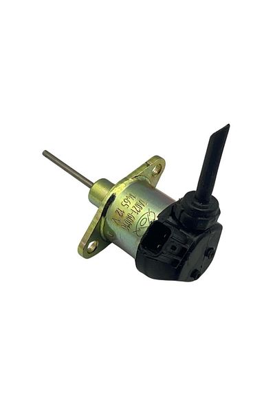 ylz 12v Stop Solenoid - 2 Plug Ear Socket, Long Shaft (Kubota)