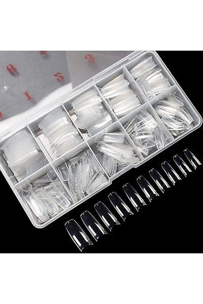 COOYA Half Cover False Nails Tips, 500pcs Acrylic Nail Tips, French Style Manicure for DIY and Salons