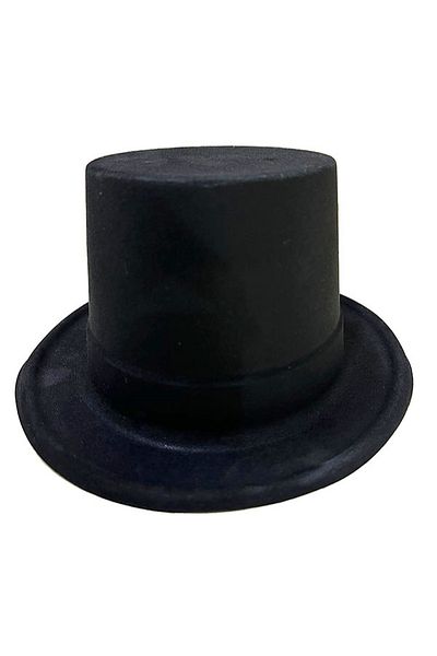 Afrodit Black Color Plastic Nubuck Velvet Coated Fedora Hat 11 cm