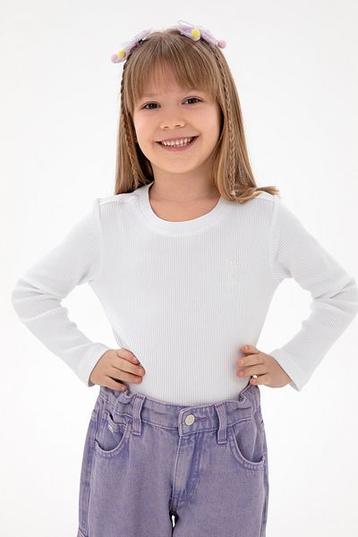 U.S. Polo Assn. Girl's White Sweatshirt 50298174 -Vr013