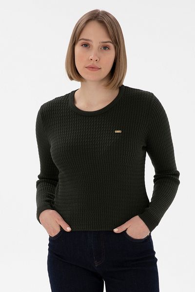 U.S. Polo Assn. Pulover de bază verde pentru damă 50312922 -vr054