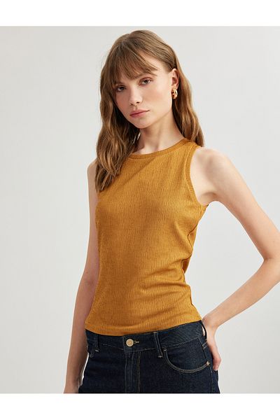 Koton Без ръкави с кръгло деколте Slim Fit Basic потник