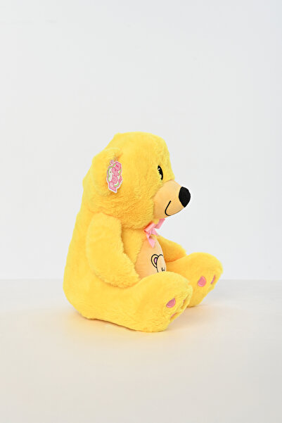 Pufu Toys Renkli Göbekli Kurdelalı Peluş Ayıcık Uyku Arkadaşı 40 cm