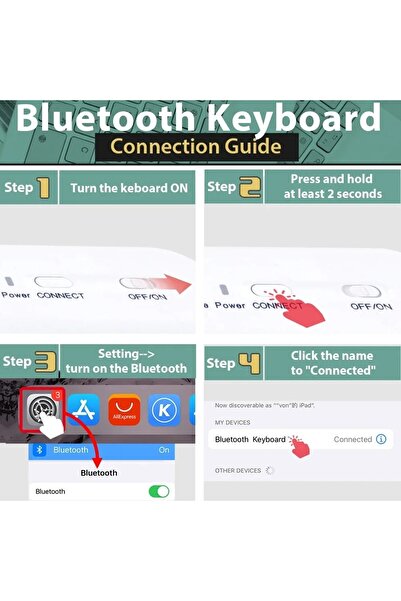 m.tk moveteck Üniversal Tablet Telefon iPad Cihazlara Uyumlu Kablosuz Taşınabilir Bluetooth Klavye ve Mause Seti