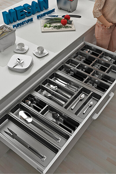 tify Mutfak Çekmece Içi Düzenleyici, Kaşıklık 114Cm X 48Cm Yanlar Ve Boydan 4...