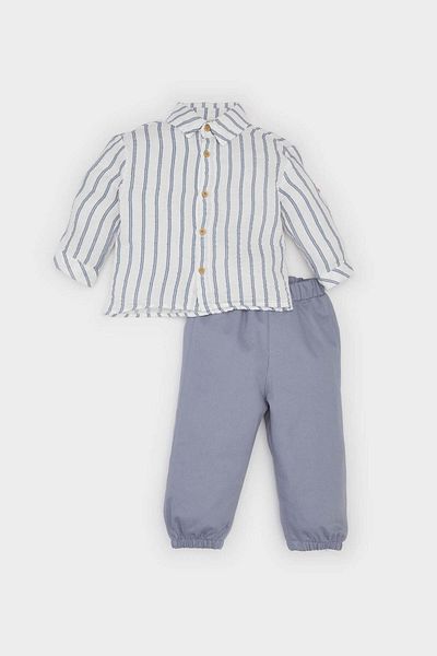 DeFacto Ecru Baby Boy Top and Bottom Set E2293A5/Er98