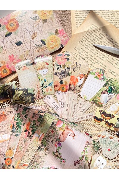 Hume Craft Hayvanlar Alemi Journal Sticker Seti Bullet Journal Sticker / Deft...