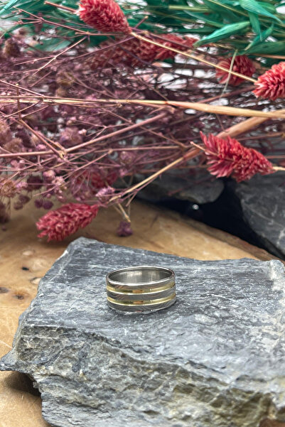 Diriliş Takı iki sıra gold çizgili alyans