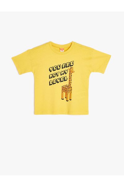 Koton Game Themed Printed Cotton Short Sleeve T-Shirt