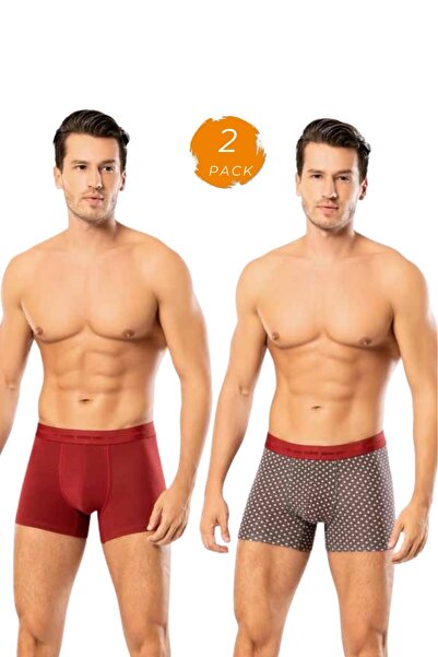Looksense Boxer din Lycra pentru bărbați, 2 piese, simplu și cu model, 1402