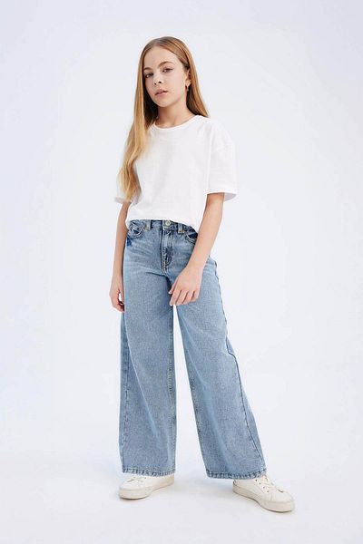 DeFacto Pantaloni blugi pentru fete albastre D7093A8/NM28